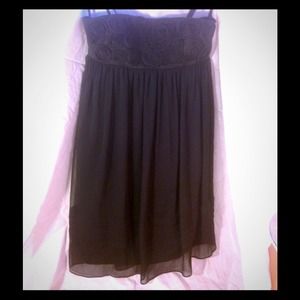 Black strapless dress