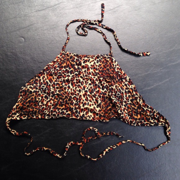 Leopard halter top