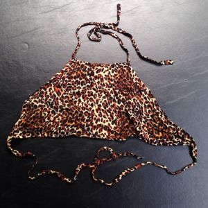 Leopard halter top