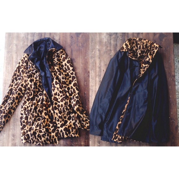 Reversible Leather/Leopard Trench