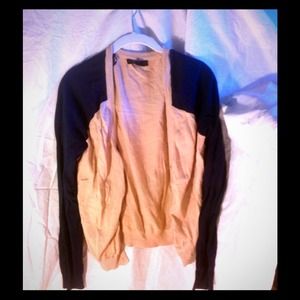 Tan and navy cardigan