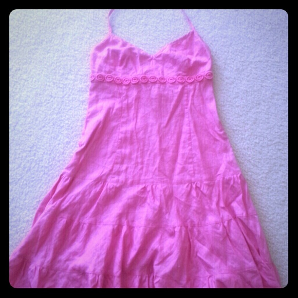 J crew linen halter dress