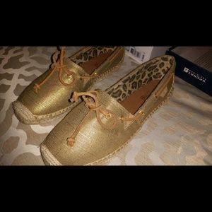 Gold and Canvas Sperry's