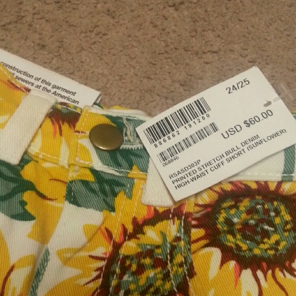 American Apparel Sunflower High Waisted Shorts - Picture 2 of 2