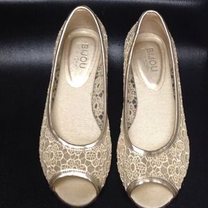 Bijou Lace Champagne Shoes