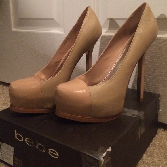 bebe Shoes - Final Price! Beige BeBe platform pumps! Size 10.
