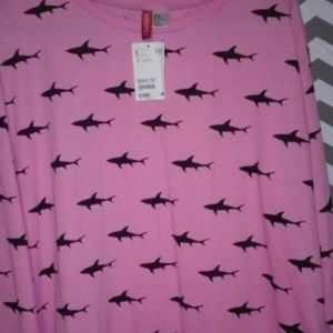 H&M Pink Shark Sweater
