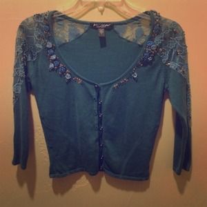Vintage Betsey Johnson Lace and Beaded Cardigan