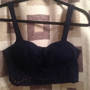 Navy Blue bustier crop top