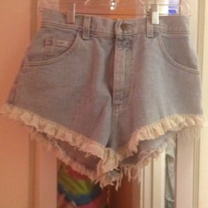 light washed high waisted shorts