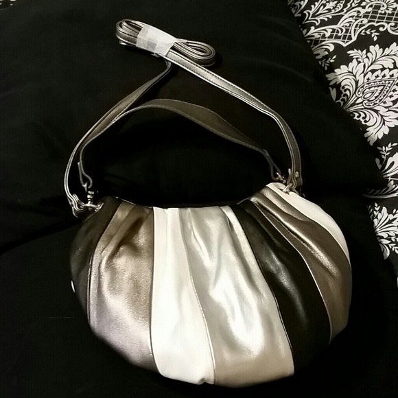 White, silver, black forever 21 purse