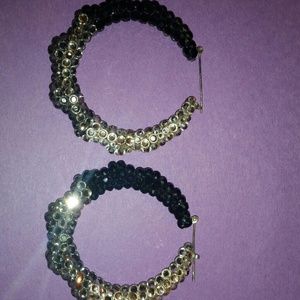 Swarovski Crystal Bamboo Tri Color Large Earrings