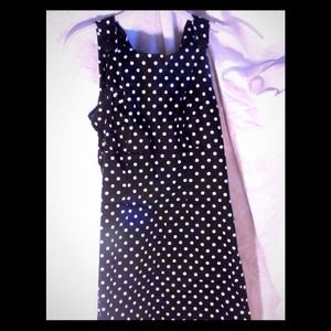 Polka dot black sleeveless dress