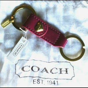 Coach Patent Dual Key Ring + FREE COACH GIFT!