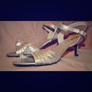 Silver 2 1/2 inch heels