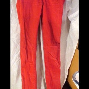 Red chord pants mid rise