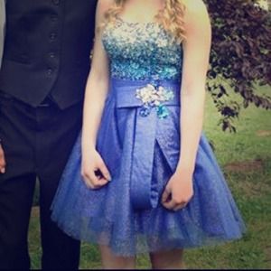 Size small blue/silver sequined homecoming dress