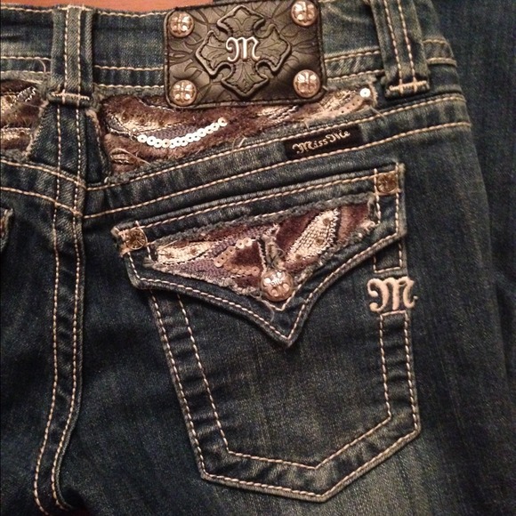 Miss me fabric and embellishment jeans
