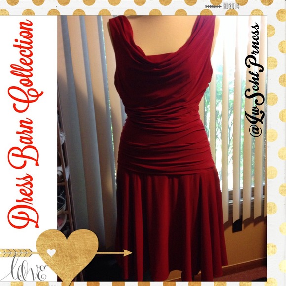 Dress Barn Collection Dresses & Skirts - 🎉HP🎉👗Dress Barn Collection Ruched Red Dress👗