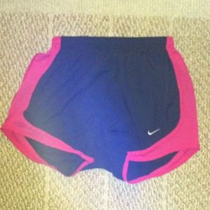 Black and pink nike shorts