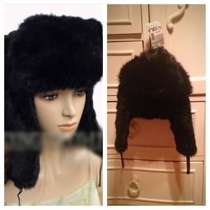 Black fur ski hat