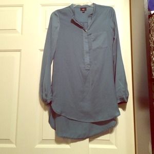 Long sleeve silky tunic top