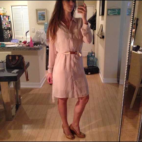 Sheer Blush Pink Trouvé naked Dress from Nordstrom - Picture 3 of 4