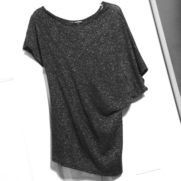 Sparkly asymmetrical off shoulder top - Picture 1 of 3