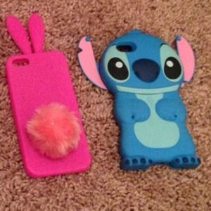 Pink Bunny & Stitch Case. iPhone 5/5s.