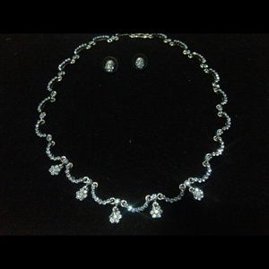 Lt. Blue Crystal  Necklace Set