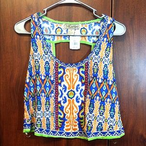 Cutout Back Patterned Crop
