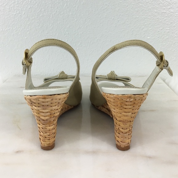Nickels Olympia Wedge Sandals Beige & Straw - Picture 3 of 4