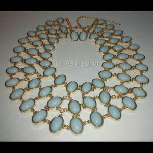 New Lt. Blue 3 tier Necklace Set