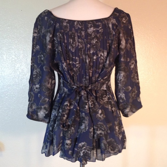 Ann Taylor Loft New Tie-back Tunic Top Medium - Picture 3 of 4
