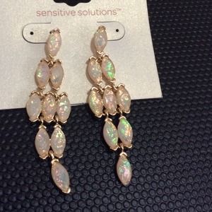 Gold played opal like earrings!!