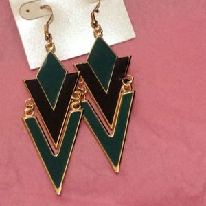 Triangular trendy earrings.