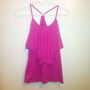 Pink Tank w/ Chiffon Overlay💞