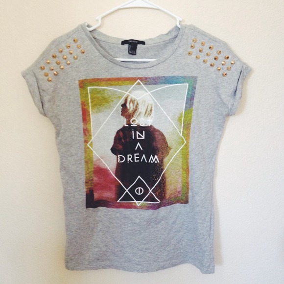 F21 Studded Graphic Tee