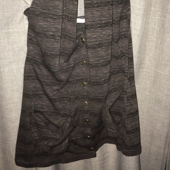 Grey Button down Halter Top - Picture 2 of 2