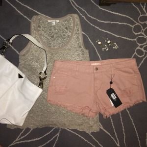 NWT Denim Frayed Shorts
