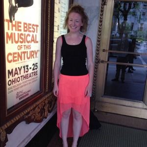 Express neon pink hi lo skirt