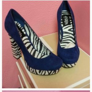 Suede Zebra Stripe Heels