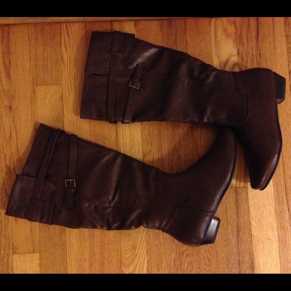 Brown knee high boots