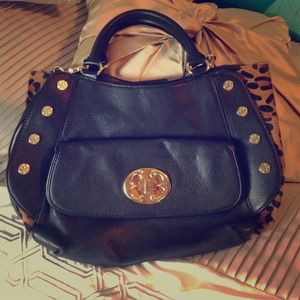 Emma Fox leather double handle satchel