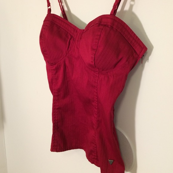 SOLD (os) GUESS Red Corset Top - Size Small - HOT!