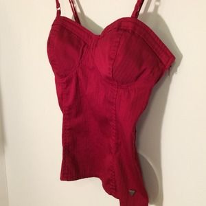 SOLD (os) GUESS Red Corset Top - Size Small - HOT!
