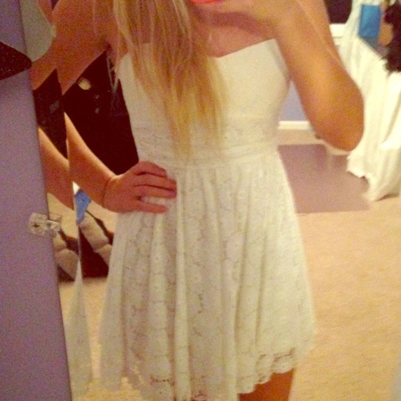 Strappy white lace sundress