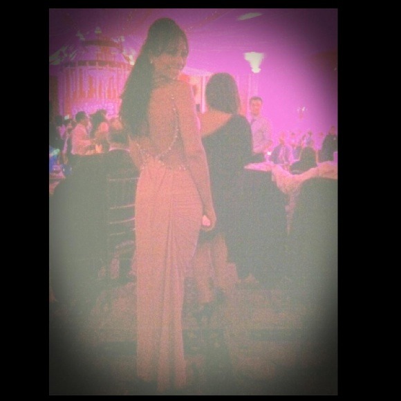 Nude Mignon Open Low Back Prom Dress - Picture 4 of 4