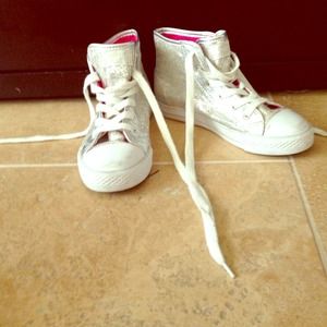 Silver, sparkly, high tops
