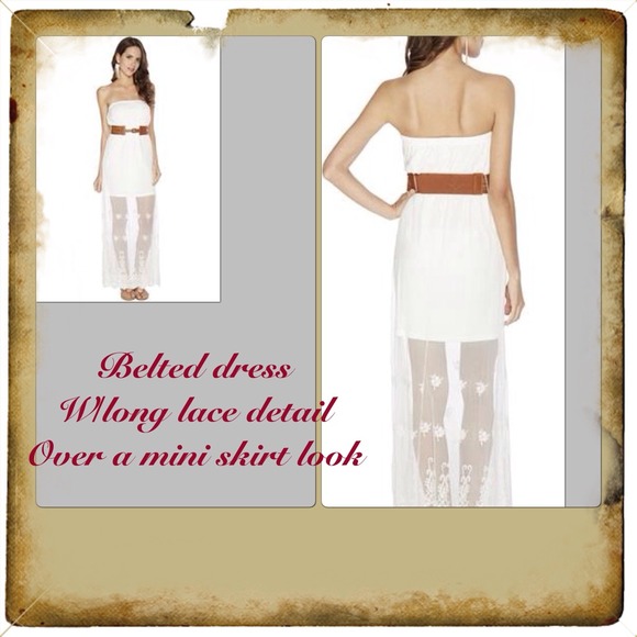 Dresses & Skirts - @carolevanIvory heart mini w/overlay &belt SzS NWT